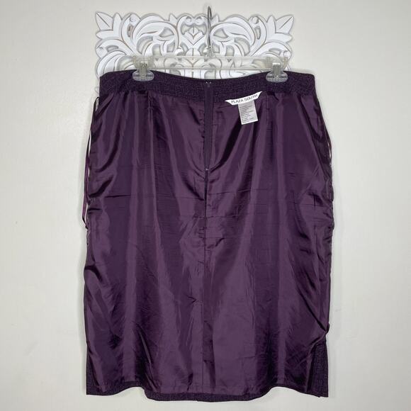 PLAZA SOUTH Women's 14 Jacket Skirt 2-Piece Suit Set 3/4 Sleeve PURPLE BLACK - Picture 9 of 16